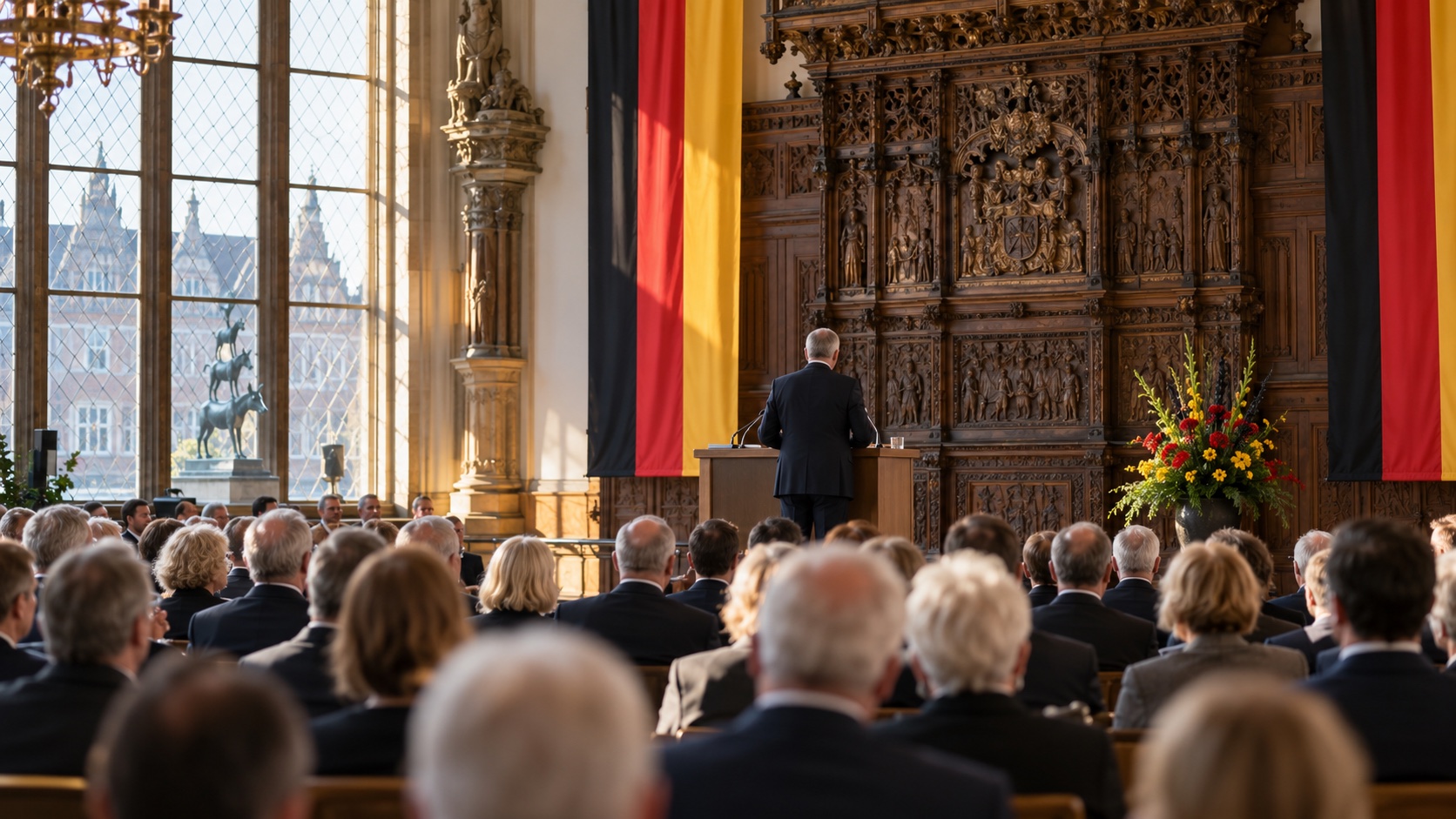 Festakt zum Tag der Deutschen Einheit in einem historischen Saal